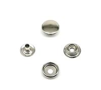 50set #633 655 831 201 10/12/15mm Metal No Sew Press Fastener Popper Snap Button for Leather Bag Clothes Jacket Coat Repair Tool-Silver 201