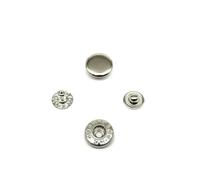 50set #633 655 831 201 10/12/15mm Metal No Sew Press Fastener Popper Snap Button for Leather Bag Clothes Jacket Coat Repair Tool-Silver 655
