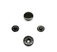 50set #633 655 831 201 10/12/15mm Metal No Sew Press Fastener Popper Snap Button for Leather Bag Clothes Jacket Coat Repair Tool-Gun Black 831
