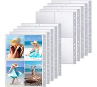 50Sheet A4 Photo Sleeves 4x6 Inch 400 Pockets Photo Sleeves for A4 2/3/4 Ring Binder - Clear Album Refill Pages Double-Sided 4-Pocket 105x154mm Photo Page Protector for Cards, Postcards & Photos