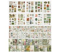 50Sheets Antique Collage Sticker Adhesive Tape Scrapbooking Decoration Paper Book for Journaling and Gift Packaging Craft Tape