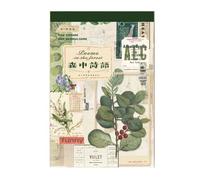 50Sheets Antique Collage Sticker Adhesive Tape Scrapbooking Decoration Paper Book for Journaling and Gift Packaging Decoration Tape