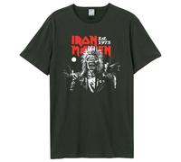 50th 2 Colour 1975 Eddie Iron Maiden T-Shirt Amplified Charcoal XS