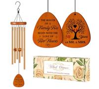 50th Anniverasry Wedding Gifts Wind Chimes, Anniversary Golden Gift for Couple, Wife, Husband, Romantic 50 Years Presents for Parents, Friends, Grandparents