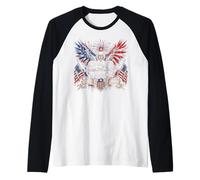 50th Anniversary 250 Year America Freedom Eagle Raglan Baseball Tee