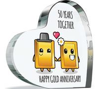 50th Anniversary Acrylic Heart Plaque for Wife or Husband
