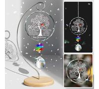 50th Anniversary Wedding Gift for Couples, Golden Anniversary Crystal Suncatcher Desk Decor, Married 50 Years Window Hanging Sun Catcher, 50 Years of Marriage Keepsake for Husband Wife, Parents HS779