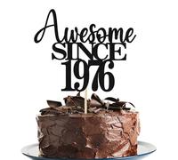 50th Awesome since 1976 Cake Topper Cheers to 50 Years Birthday Cake Pick 50 Fabulous Cake Decoration for Happy 50th Birthday Anniversary Party Cake Decorations Supplies