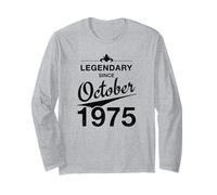 50th Birthday 50 Year Old Born in October 1975 Vintage Long Sleeve T-Shirt