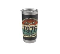 50th Birthday Absolutely Awesome Since August 1976 Vintage Stainless Steel Insulated Tumbler
