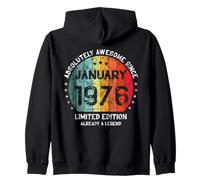 50th Birthday Absolutely Awesome Since January 1976 Man Zip Hoodie