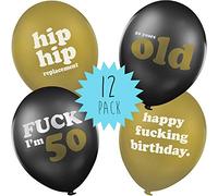 50th Birthday Balloons - Pack of 12 funny rude lockdown birthday balloons gift idea for 50th birthday party decorations