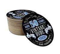 50th Birthday Beer Mats Drinks Coasters for Men - Cardboard Party Table Decorations Accessories Gifts for Home Bars Pubs Parties - Dude - Pack of 48
