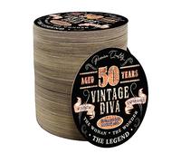 50th Birthday Beer Mats Drinks Coasters for Women - Cardboard Party Table Decorations Accessories Gifts for Home Bars Pubs Parties - Diva - Pack of 96