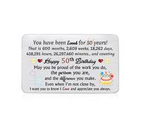 50th Birthday Birthday Greeting Cards 50s Birthday Wallet Insert Card Women Men Nanny Grandad Appreciate Best Friend Bestie Gifts Cake Cute Personalized Daddy Mummy Aunt Uncle Best Wishes Keepsakes