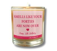 50TH Birthday Candle Gifts for Women Men Her Him, Funny 50 Birthday Gifts for People Turning - Smells Like Your Forties Our Now Over - Handmade Vanilla Scented Happy Birthday Candle