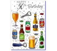 50th Birthday Card - Age 50 Adult Him Men Male - Size: 7.5" x 5.25"