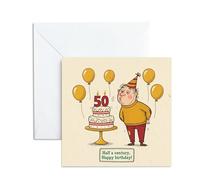 50th Birthday Card for Men, Funny Half a Century Greeting Note for Husband Brother Dad, Happy 50 Year Old Party Gift, Unique 50th Birthday Gifts for Men Idea with Envelope