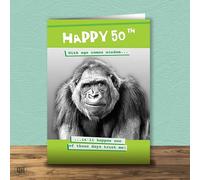 50th Birthday Card With Age Comes Wisdom...It'll Happen One Of These Day Trust Me!