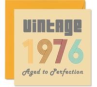 49th Birthday Cards for Men Women - Vintage 1976 Aged To Perfection - 49 Birthday Card Funny for Her Him, 145mm Greeting Cards Mum Dad Brother Sister Uncle Auntie