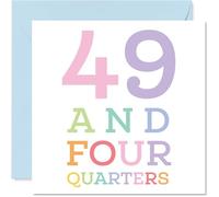 50th Birthday Cards for Women Men - 49 and four quarters - Happy Birthday Card for 50 Year Old Woman Man Brother Nanny Cousin Grandma, 145mm Bday Greeting Cards