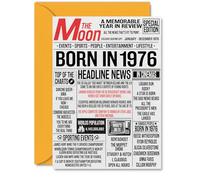 49th Birthday Cards for Women Men - Born In 1976 Newspaper - Happy 49 Birthday Card for Dad Mum Aunt Uncle Vintage Retro Back In 1976, A5 Bday Greeting Cards