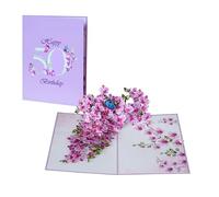 50th Birthday Cards For Women Sister Daughter | Pop Up 3D Female Friend Mum Ladies Auntie Happy Birthday Greeting Card (Size 15x20 cm - Orchid 50th)