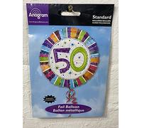 amscan 50th Birthday Color Blast Standard Foil Balloons S40-1 Pc