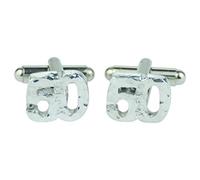 50th Birthday Cuff links - Hammered Rustic Effect Made for the 50th Birthday Gift Idea, Made In UK
