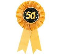 50th Birthday Decoration Pin Black/Gold - Original Birthday Decoration 50th for a Successful 50th Birthday Woman or Man - Tiwoca