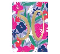 50th Birthday for Her Fifty-Tastic Blooms! Contemporary Birthday Card ELML042
