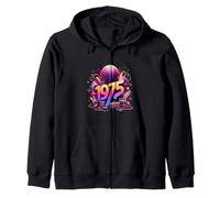 50th Birthday Gift 1975 Disco Peace Vintage Retro Funk Funny Zip Hoodie