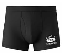 50th Birthday Gift Made In 1976 Men's Bamboo Boxer Shorts Large Black