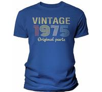 50th Birthday Gift Shirt for Men - Vintage Original Parts 1972 - Retro Birthday - 001 50th Birthday Gift, Royal, XXXL