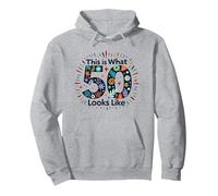 50th Birthday Gift: This is What 50 Looks Like Pullover Hoodie, Adult Unisex, Heather Grey, XXL