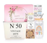 50th Birthday Gifts for Her, Cool 50th Birthday Gifts for Women 1975 50th Birthday Decorations for Women 50 Bday Gifts Idea for Women Friends Mom Sister Wife Coworker Turning 50 Gifts