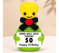 50th Birthday Gifts for Her Him - Funny Bubbly Handmade Crochet Gifts for Women Men, 50th Birthday Party Decorations for Grandma, Grandpa, Mom, Dad, Sister, Friends, Coworkers