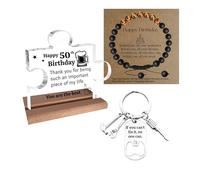 50th Birthday Gifts for Men - Unique Gift for 50 Year Old Man - Meaningful Desktop Puzzle Sign for Dad, Husband, Friend, Grandpa - 50th Birthday Gifts for Him