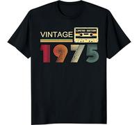 50th Birthday Gifts for Men Vintage 1975 Limited Edition T Shirts Dad Fathers Day Birthday Gifts for Husband Party Shirt, 1975 Black, Large