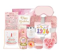 50th Birthday Gifts for Women, 1976 Birthday Spa Gift Basket with Blanket
