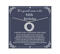 50th Birthday Gifts for Women, 925 Sterling Silver Love Charm Jewelry, Idea for Mom, Wife, Daughter, Sister