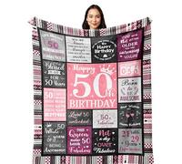 50th Birthday Gifts for Women Blanket 200x150CM, 50th Birthday Decorations, Happy 50th Birthday Ideas Gifts for 50 Year Old Woman, 1975 Birthday Gifts for Women Throw