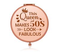 50th Birthday Gifts for Women Compact Pocket Makeup Mirror for Birthday 50 Year Old Birthday Gift Ideas for Mother Auntie Mom Birthday Gifts for 50th Travel Makeup Mirror for 50 Year Old Friends