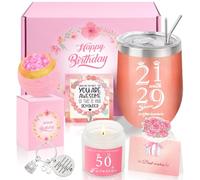 50th Birthday Gifts for Women, Happy 50th Birthday Basket Gifts Idea Box for Best Friends Female Mum Wife Sister Aunt Her Coworker Bestie