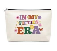 50th Birthday Gifts for Women Makeup Bag Funny 50th Birthday Gift Idea for Women Daughter Sister Mom Turning 50 Present Cosmetic Bag Gifts for 50 Year Old Wife Grandma Retirement Gift Cosmetic Pouch