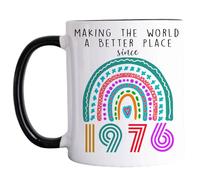 50th Birthday Gifts for Women Men Coffee Mugs - 50th Birthday Gifts Ideas, Making The World A Better Place Since 1976 Cup, Turning 50 Year Old Birthday Gift for Mom Dad Wife Husband 11oz (1976)