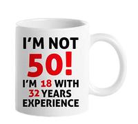 50th Birthday Gifts for Women Men, Funny 50 Year Old Birthday Gift Coffee Mug, 1974 50th Birthday Mugs for Women Men, Dad, Uncle, Brother, Grandpa, Grandma, 50th Birthday Gift Ideas, 11 oz I'M NOT 50