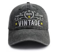 50th Birthday Gifts for Women Men, Turning 50 Years Old Birthday Decorations Baseball Cap, Adjustable Cotton Embroidered Vintage 1976 Limited Edition Hat Black