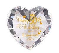 50th Birthday Gifts for Women Mum Crystal Glass Heart Keepsake 50 Years Birthday Presents for Friend, Wife, Mother