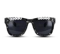 50th Birthday Glasses, Black Heart Shaped Sunglasses, HELLO FIFTY Diamond Pearl Eyeglasses for Women Men, 50th Novelty Birthday Party Celebration Decorations Photo Props Accessories Gifts